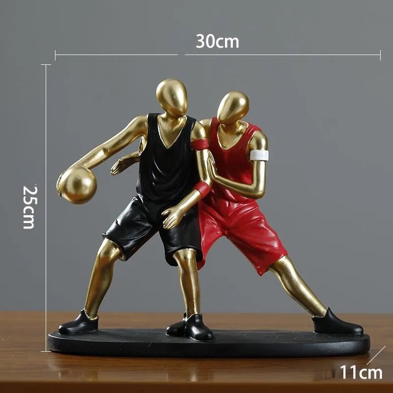 Basketball Player Home Decor Ornaments for Sports Enthusiasts Set of 2 Gold NALANI