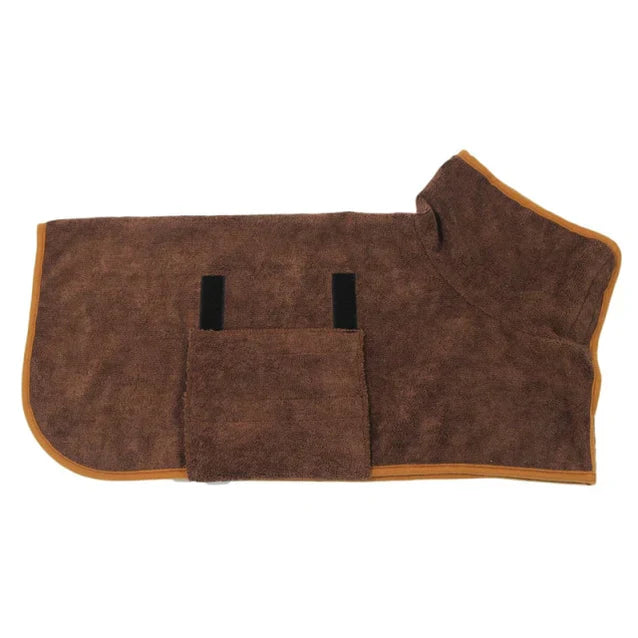 Ultra Absorbent Quick Dry Dog Bathrobe For Pets And Dogs Brown NALANI