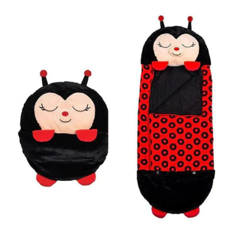 Magical Kids Plush Sleeping Bag With Pillow All In One Ladybird NALANI