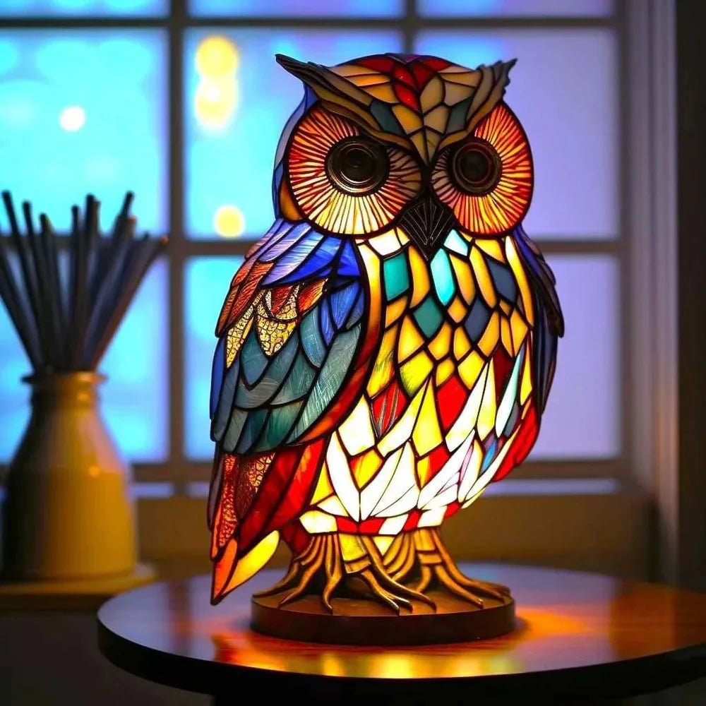 Artistic Glass Lamp with Unique Animal Designs for Stylish Decor Owl 15CM NaLani