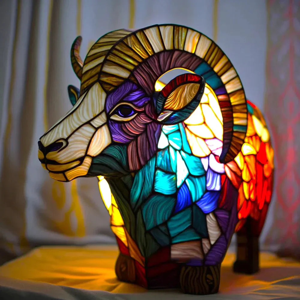 Artistic Glass Lamp with Unique Animal Designs for Stylish Decor Sheep 15CM NaLani