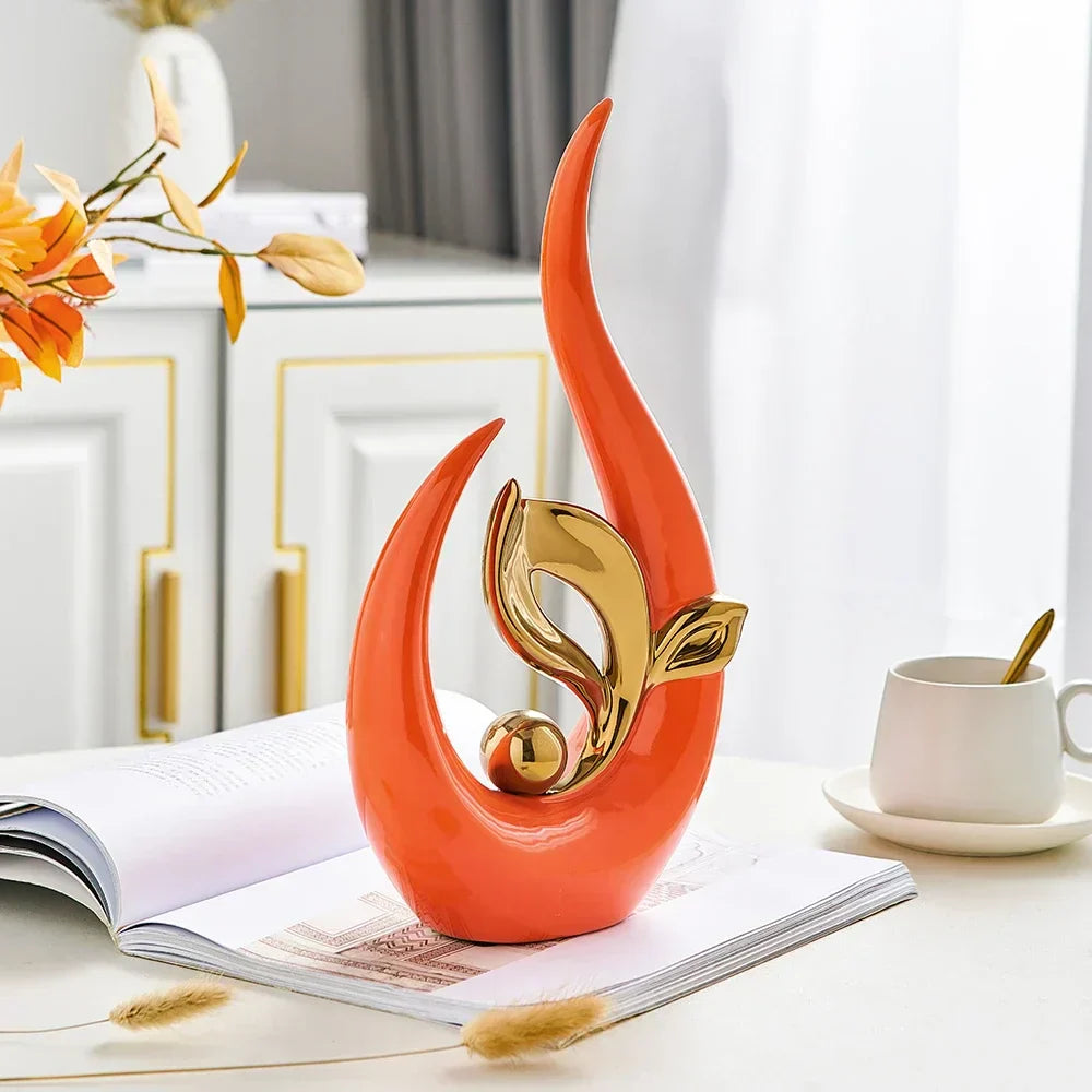 Caran d’Artis | Creative Seeding of Life Sculpture for Home and Office Decor Orange NaLani