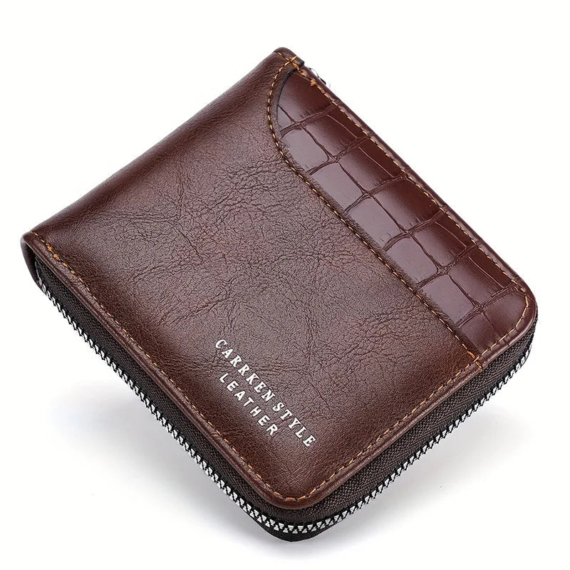 Premium Leather Wallet For Men With Card Slots And Coins Brown NALANI