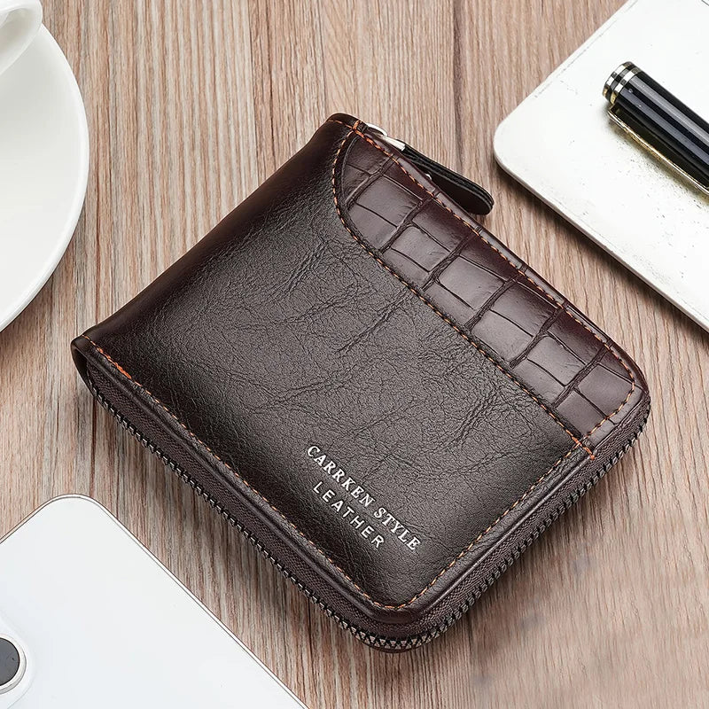 Premium Leather Wallet For Men With Card Slots And Coins Coffee NALANI