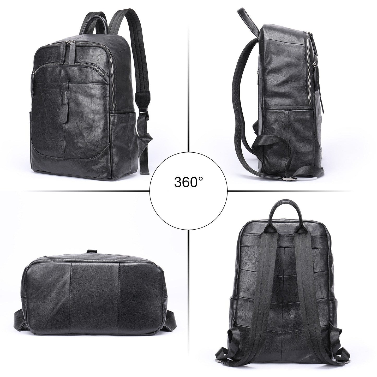 Leather Laptop Backpack 15.6 Inch For Business Travel-Handtassen-NaLani