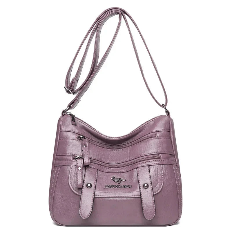 Versatile Vegan Leather Handbag For Everyday Use Essentials Purple NALANI