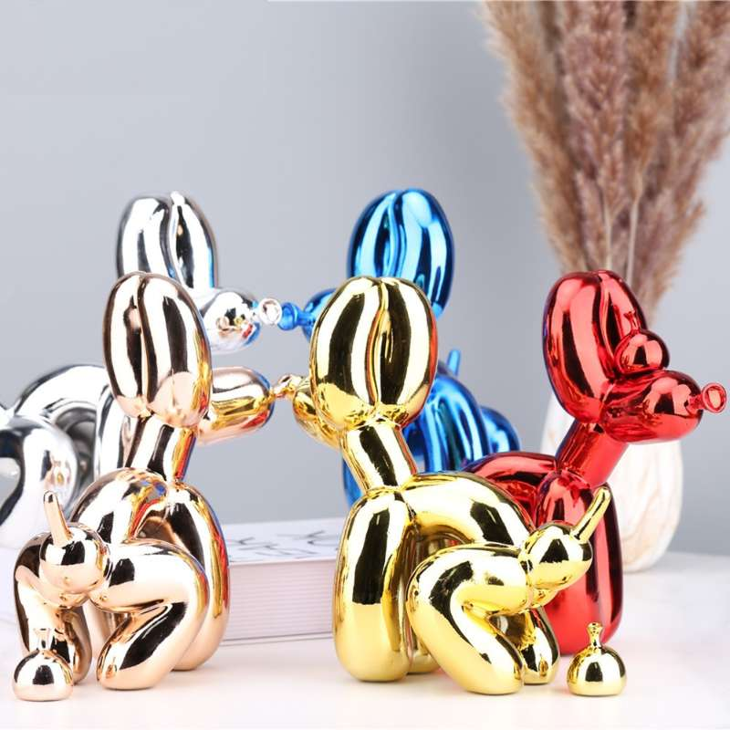 Crayvora | Balloon Dog Doing Business Sculpture - Unique Home Office Decor NaLani