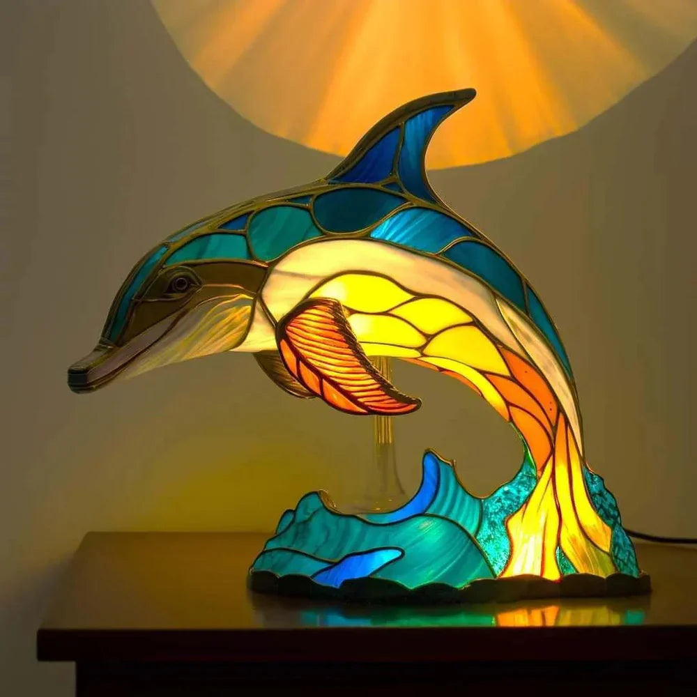 Artistic Glass Lamp with Unique Animal Designs for Stylish Decor Dolphin 15CM NaLani