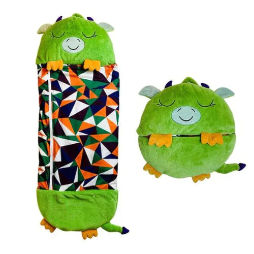 Magical Kids Plush Sleeping Bag With Pillow All In One Green dragon NALANI