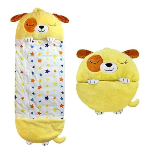 Magical Kids Plush Sleeping Bag With Pillow All In One Yellow dog NALANI