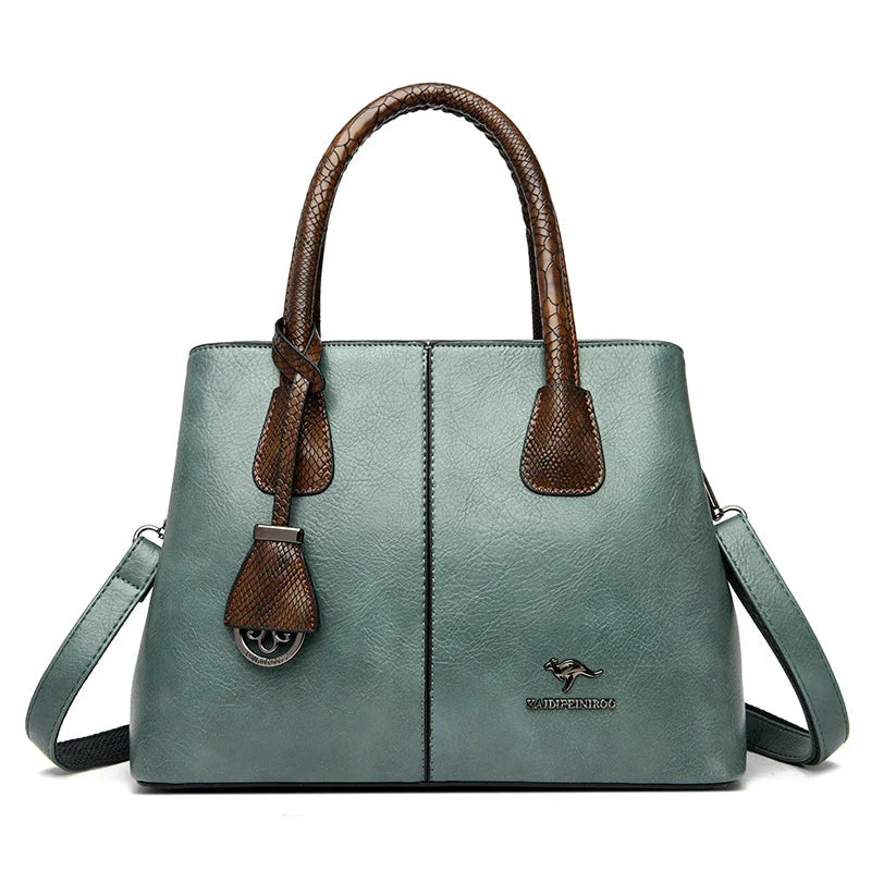 Womens Vegan Leather Bag Elegant Tote For Everyday Use Green NALANI