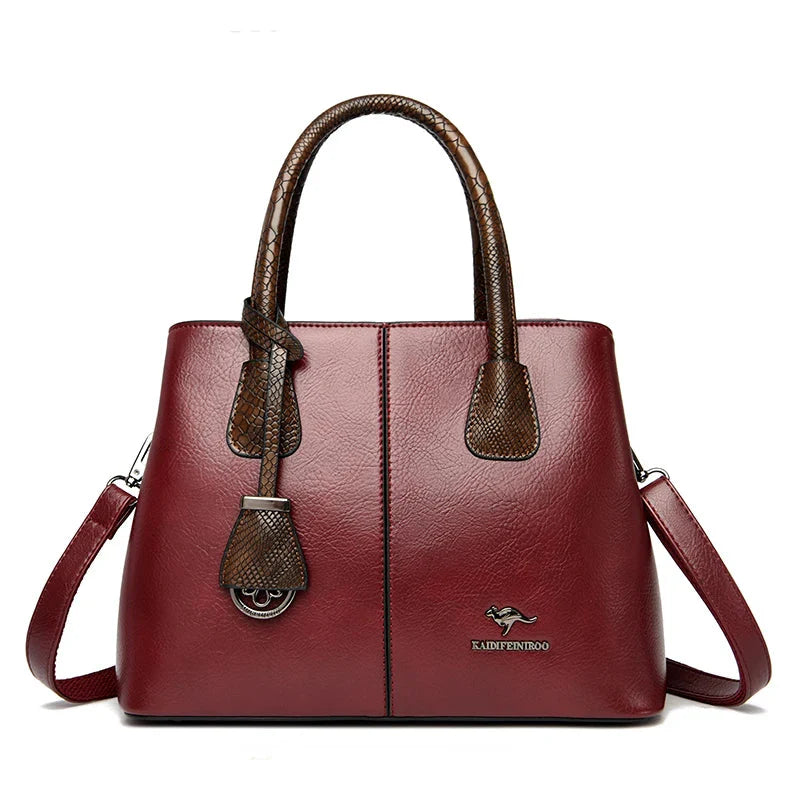 Womens Vegan Leather Bag Elegant Tote For Everyday Use Red NALANI