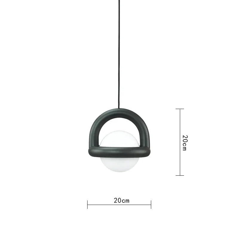 Acrylic Pendant Light With Colorful Globe Finish And LED Black NALANI