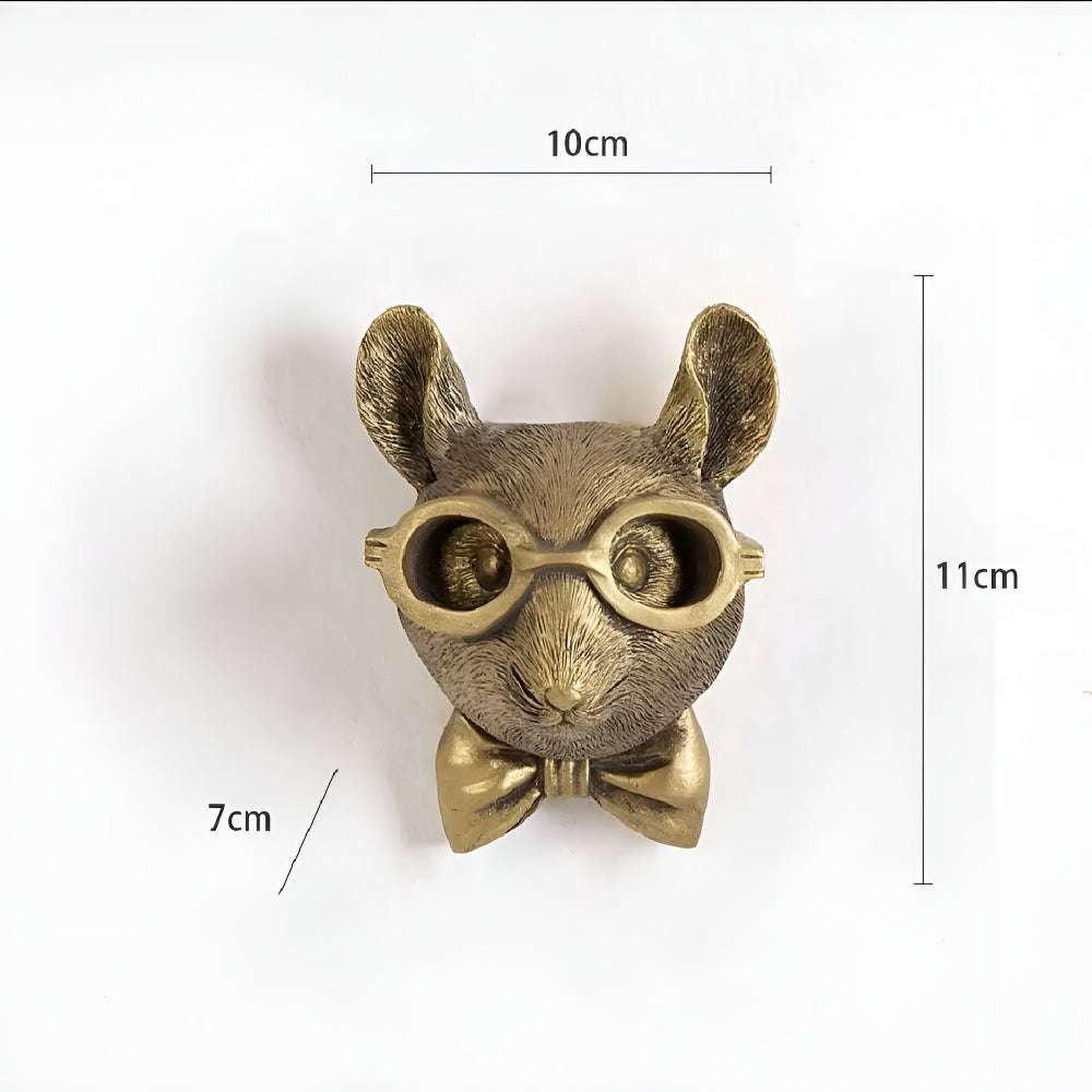 Hanging Wall Art Animal Sculptures Handmade Resin Hooks Mouse NALANI