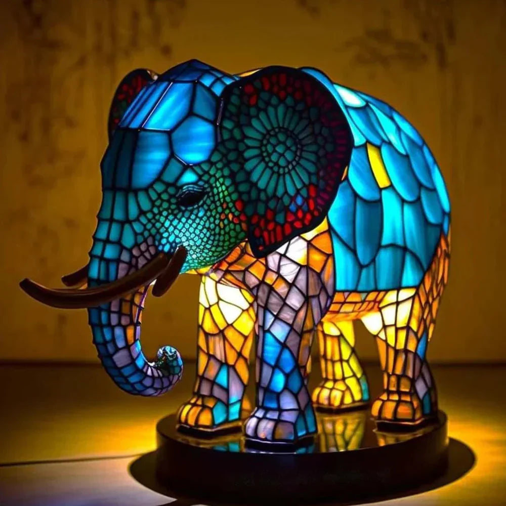 Artistic Glass Lamp with Unique Animal Designs for Stylish Decor Elephant 15CM NaLani