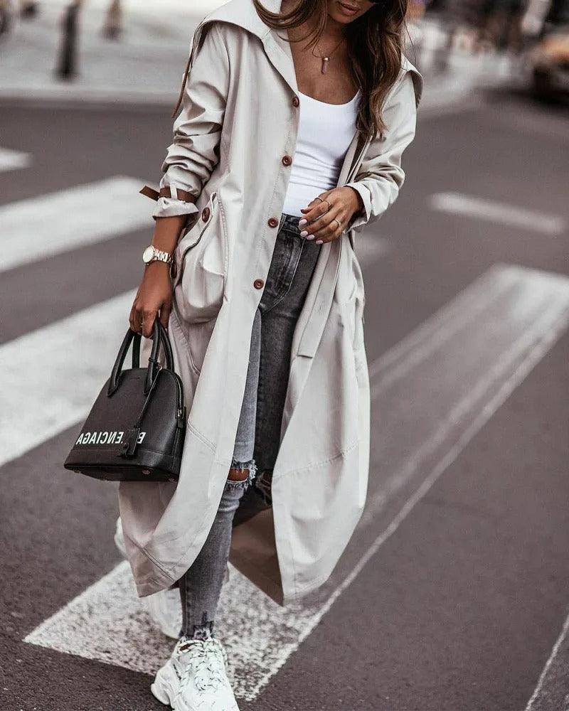 Avenari | Chic Long Waterproof Coat with Lightweight Design for Spring