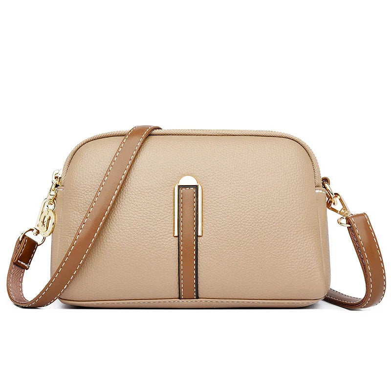 Mini Vegan Leather Bag For Women Elegant Compact Purse Khaki NALANI