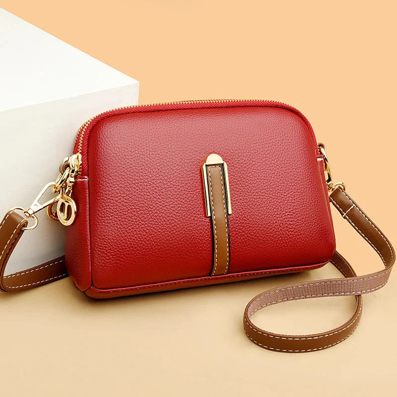 Mini Vegan Leather Bag For Women Elegant Compact Purse Red NALANI