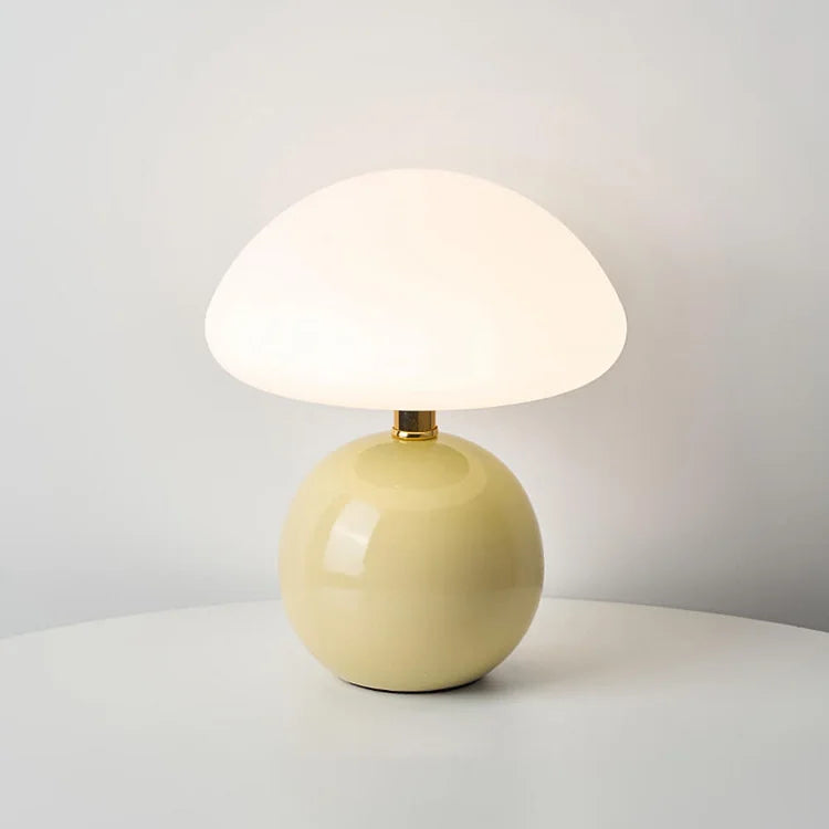 Ceramic LED Mushroom Table Lamp for Elegant Bedroom Décor Beige NaLani