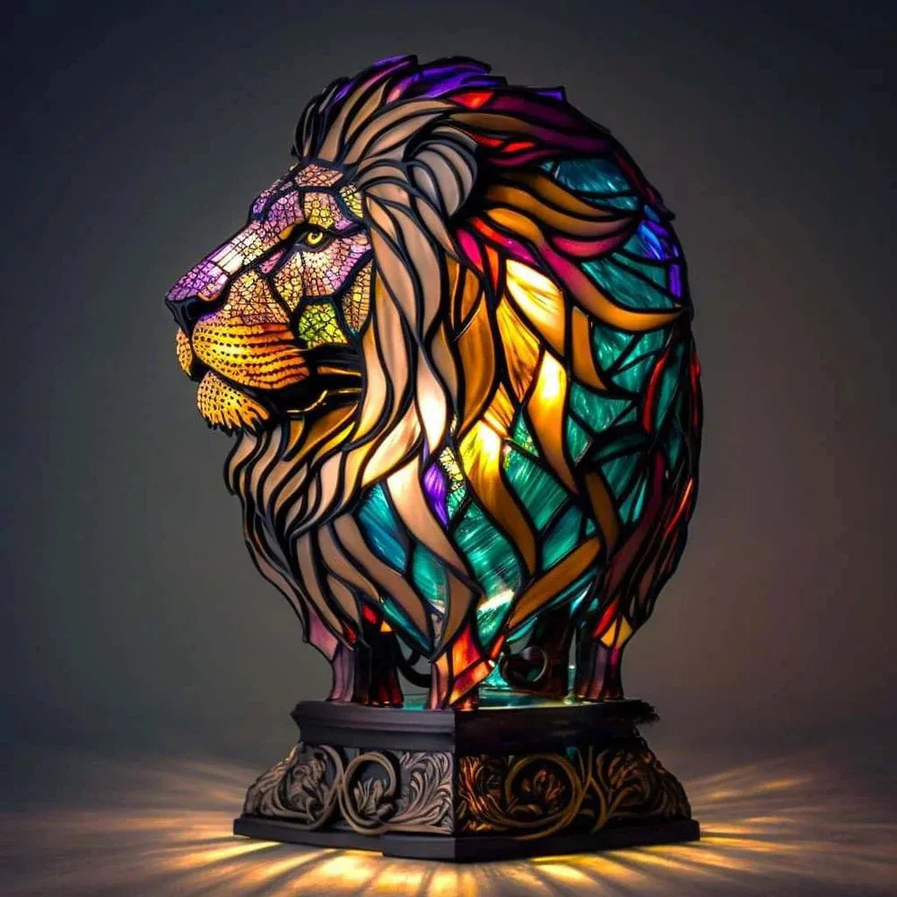 Artistic Glass Lamp with Unique Animal Designs for Stylish Decor Lion 15CM NaLani