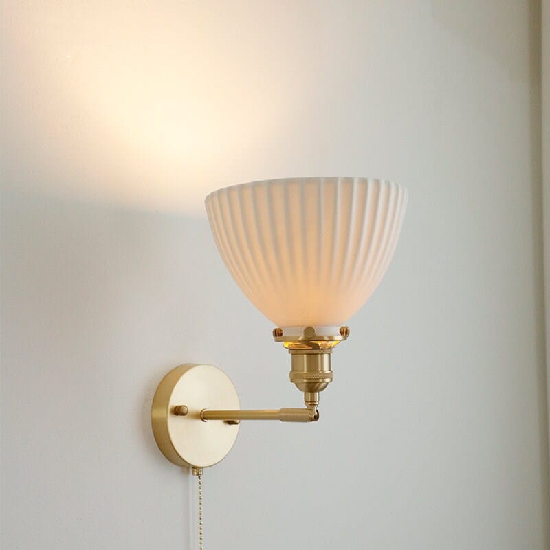 Fiorani Casa | Ceramic Wall Light in Pleated Cup Shape with Bulb Included NaLani