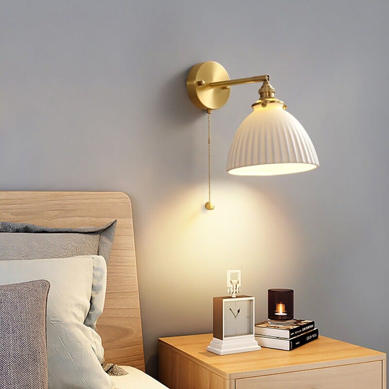 Fiorani Casa | Ceramic Wall Light in Pleated Cup Shape with Bulb Included NaLani