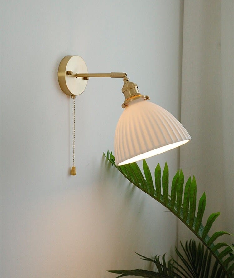 Fiorani Casa | Ceramic Wall Light in Pleated Cup Shape with Bulb Included NaLani
