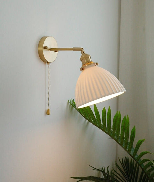 Fiorani Casa | Ceramic Wall Light in Pleated Cup Shape with Bulb Included NaLani