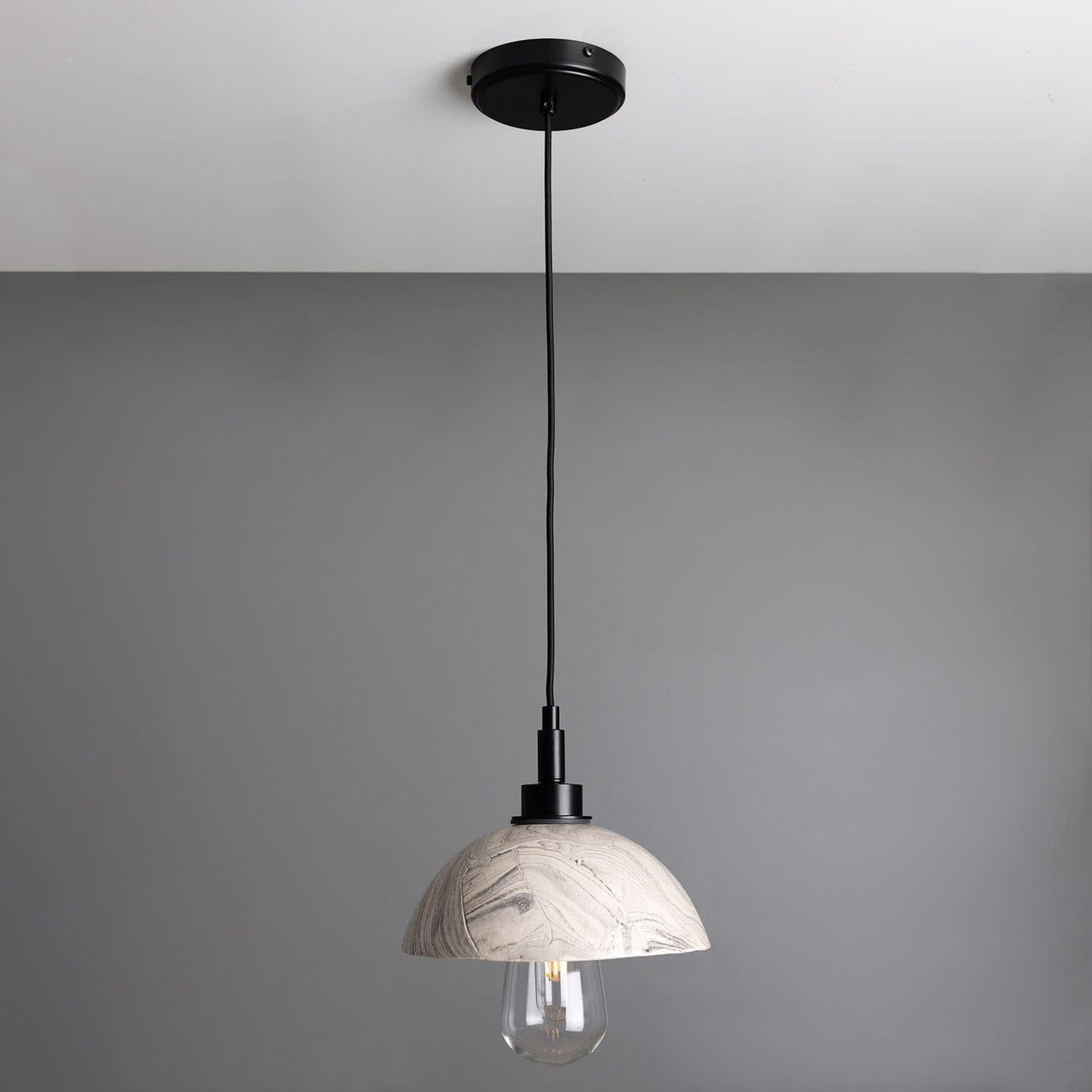 Fiorani Casa | Marbled Ceramic Dome Bathroom Pendant Light 20cm IP44 Rated NaLani