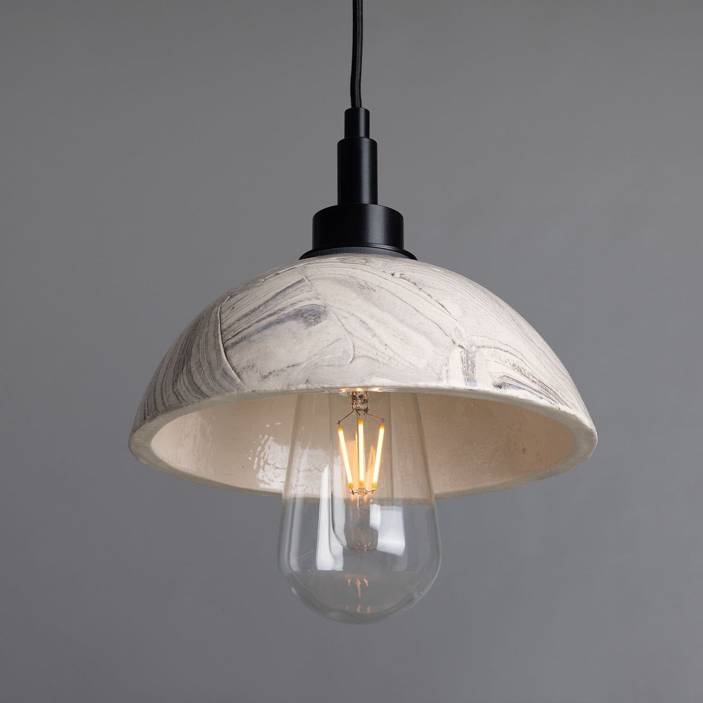 Fiorani Casa | Marbled Ceramic Dome Bathroom Pendant Light 20cm IP44 Rated NaLani