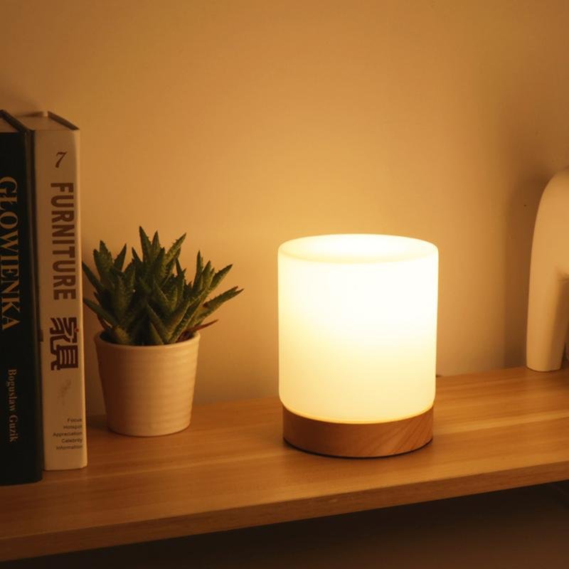 Fiorani Casa | Mini Glass Table Lamp with Touch-Open Function for 360° Lighting NaLani