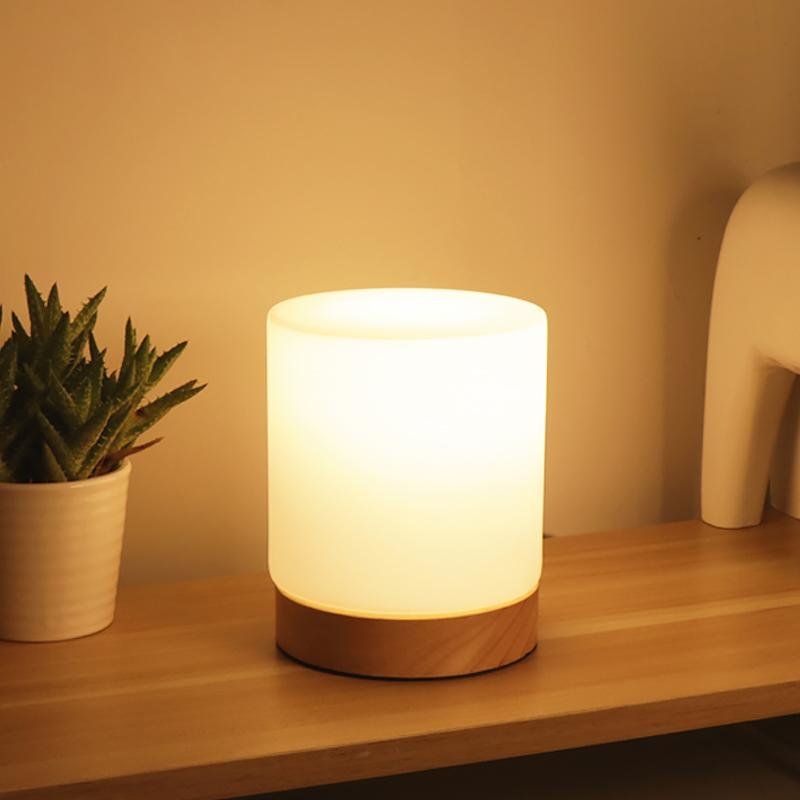 Fiorani Casa | Mini Glass Table Lamp with Touch-Open Function for 360° Lighting NaLani