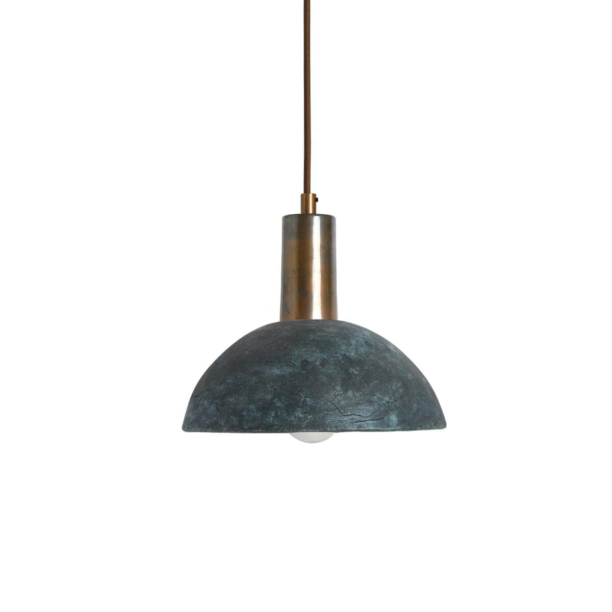 Fiorani Casa | Organic Ceramic Dome Pendant Light 20cm in Blue Earth 300cm NaLani