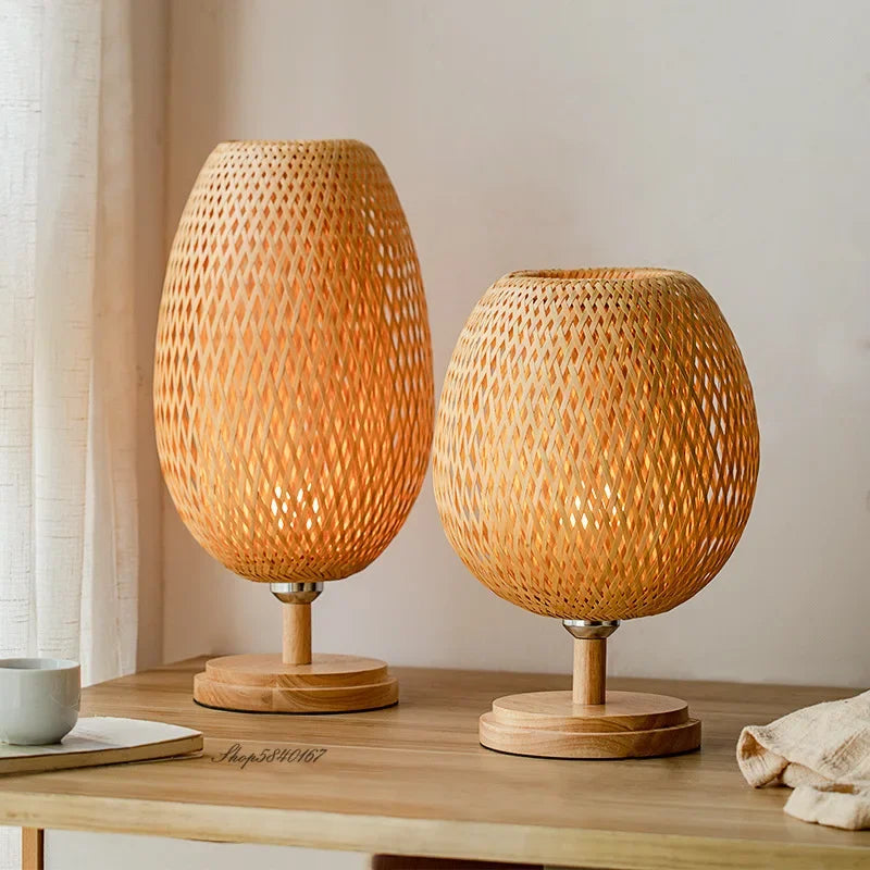 Fiorani Casa | Vintage Bamboe Boho Tablelamp for Timeless Elegance NaLani