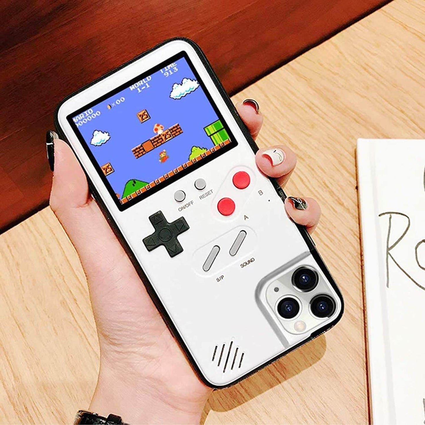 Retro Gaming Phone Case With 36 Classic Arcade Games White NALANI