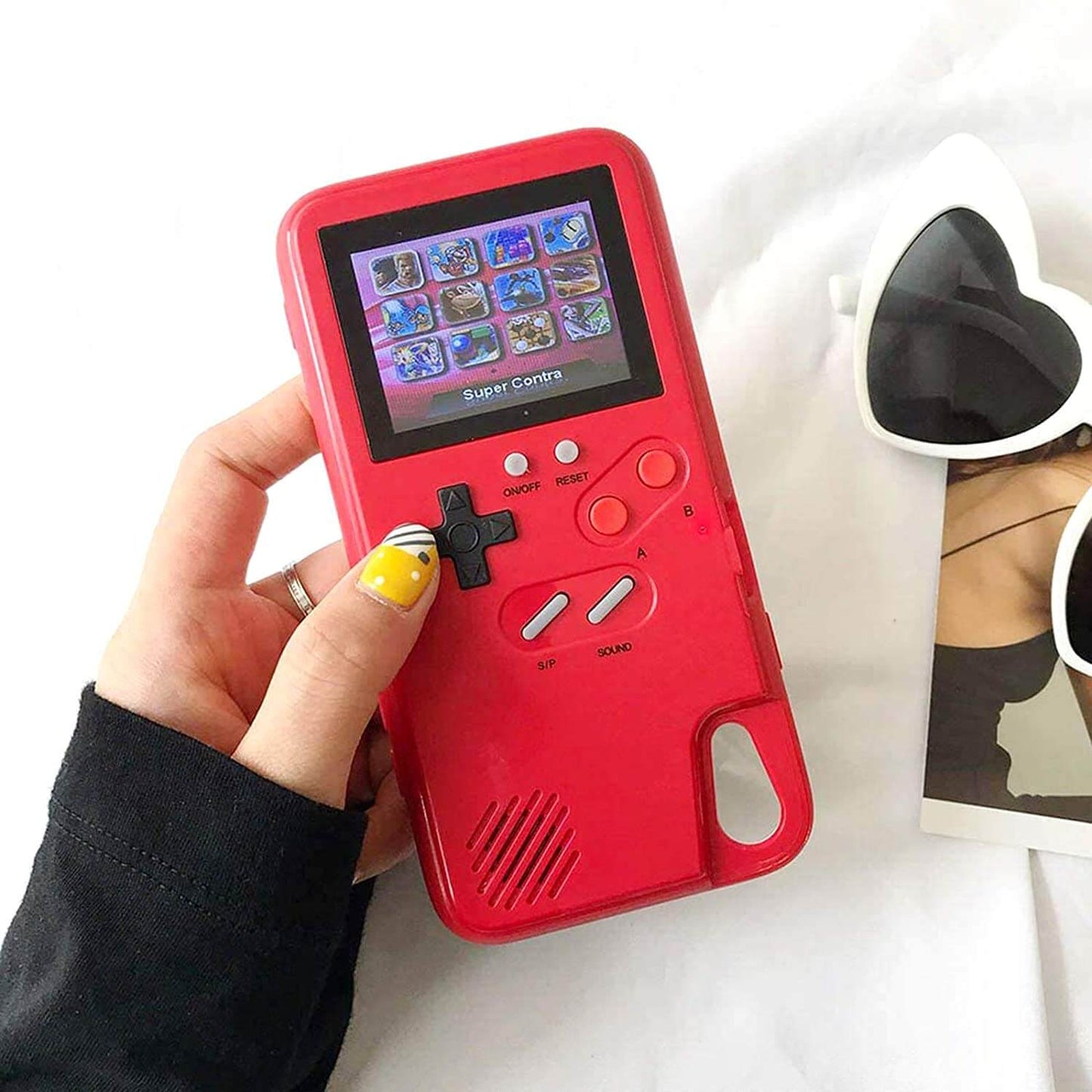 Retro Gaming Phone Case With 36 Classic Arcade Games Red NALANI