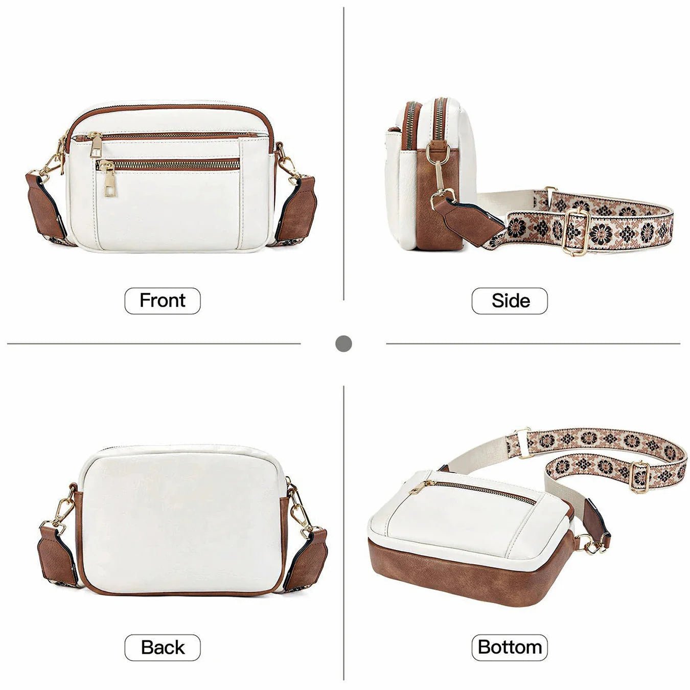 Colorful Straps Crossbody Vegan Leather Bags NALANI