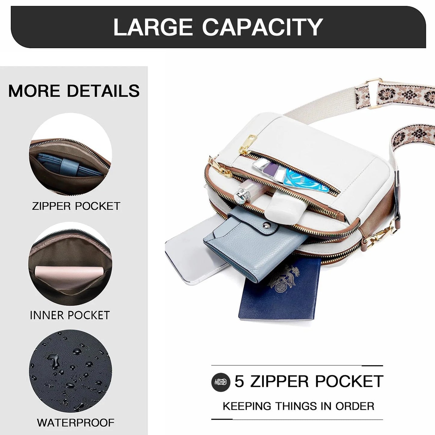 Colorful Straps Crossbody Vegan Leather Bags NALANI