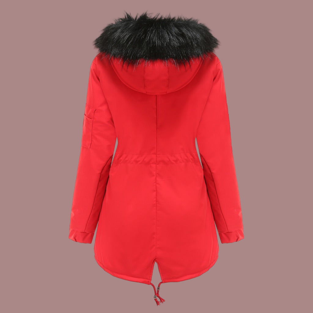 Liana | Women’s Parka Coat – Mid-Length Regular Fit – Faux Fur Hood – Insulated – Adjustable Waist