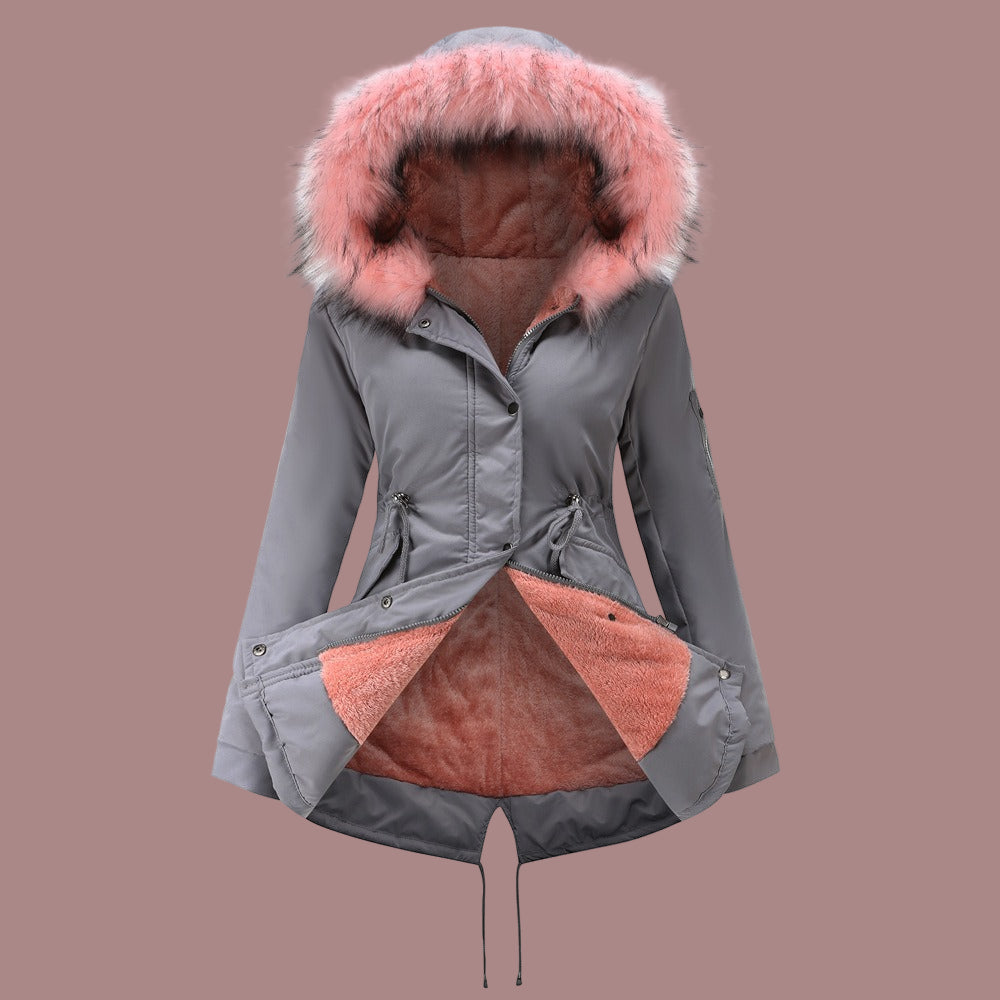 Liana | Women’s Parka Coat – Mid-Length Regular Fit – Faux Fur Hood – Insulated – Adjustable Waist