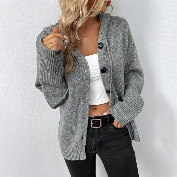 Womens Hooded Wool Blend Vest With Button Front For Layering