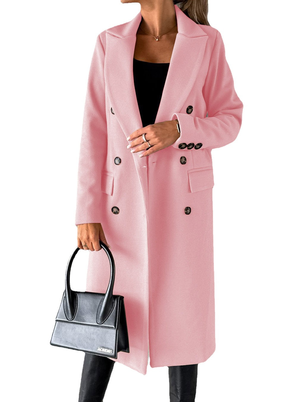 Nalani Women’s Trench Coat – Tailored Fit – Wool Blend – Double-Breasted – Knee Length