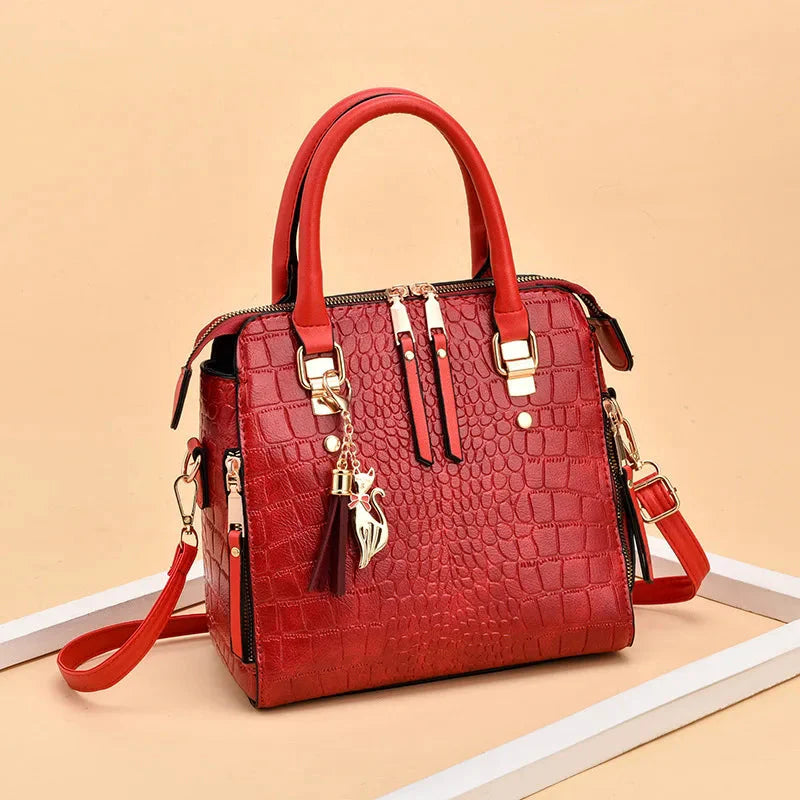 Vegan Leather Crocodile Design Bag For Women NALANI
