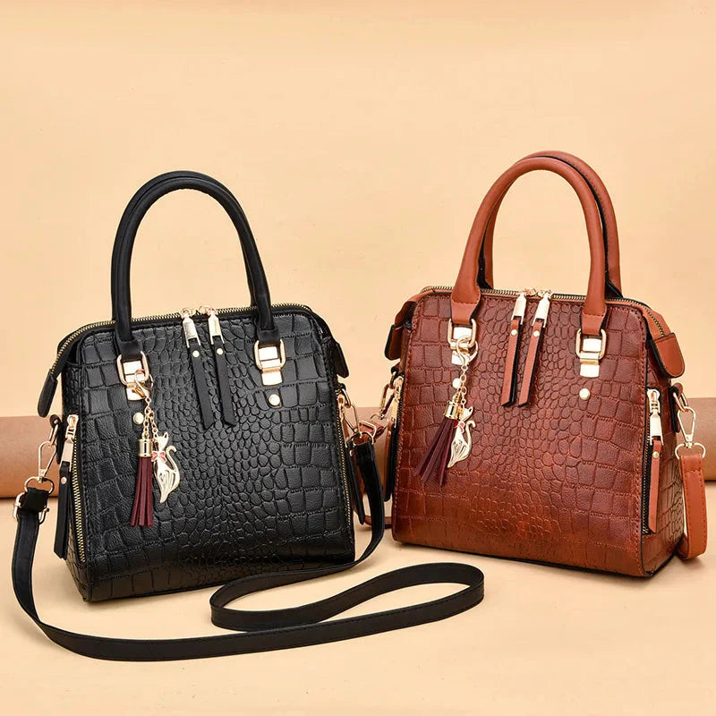 Vegan Leather Crocodile Design Bag For Women NALANI