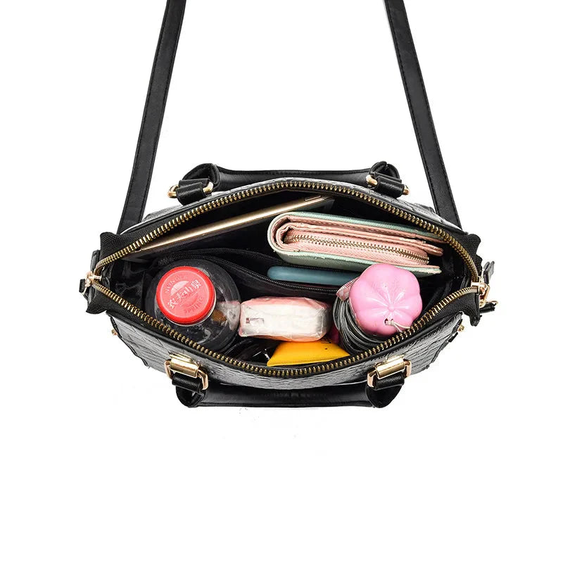 Vegan Leather Crocodile Design Bag For Women NALANI