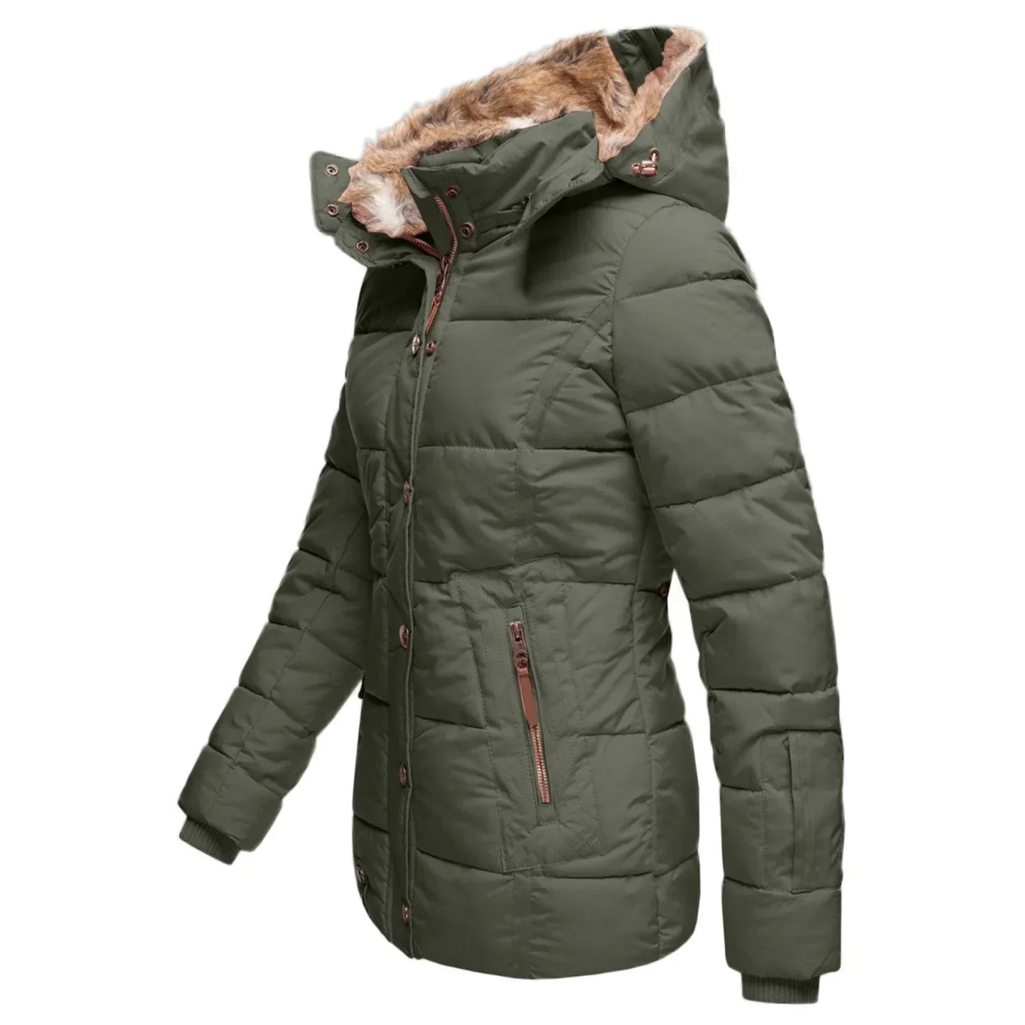 Liana | Women’s Down Puffer Winter Jacket with Faux Fur Hood – Warm, Waterproof & Insulated Winter Coat