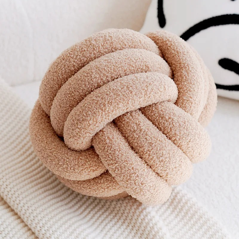 Vintage Patchwork Pillow Cover Cream Brown Eco Friendly K 28cm with core NALANI