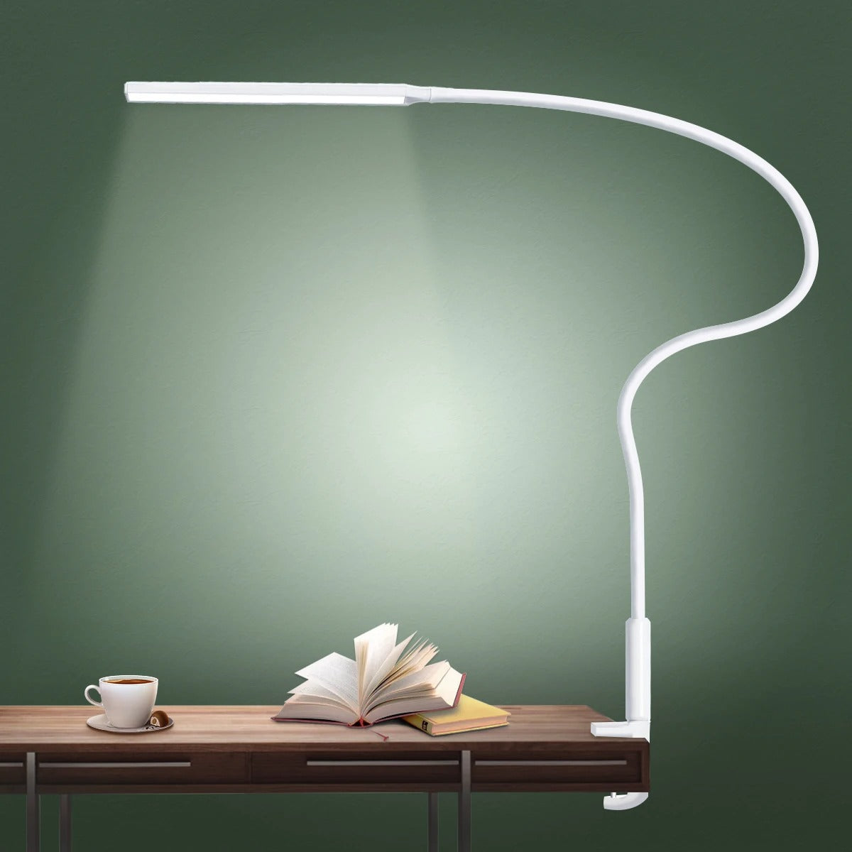 Adjustable LED Desk Lamp With USB Clamp And 3 Temp Modes White NALANI