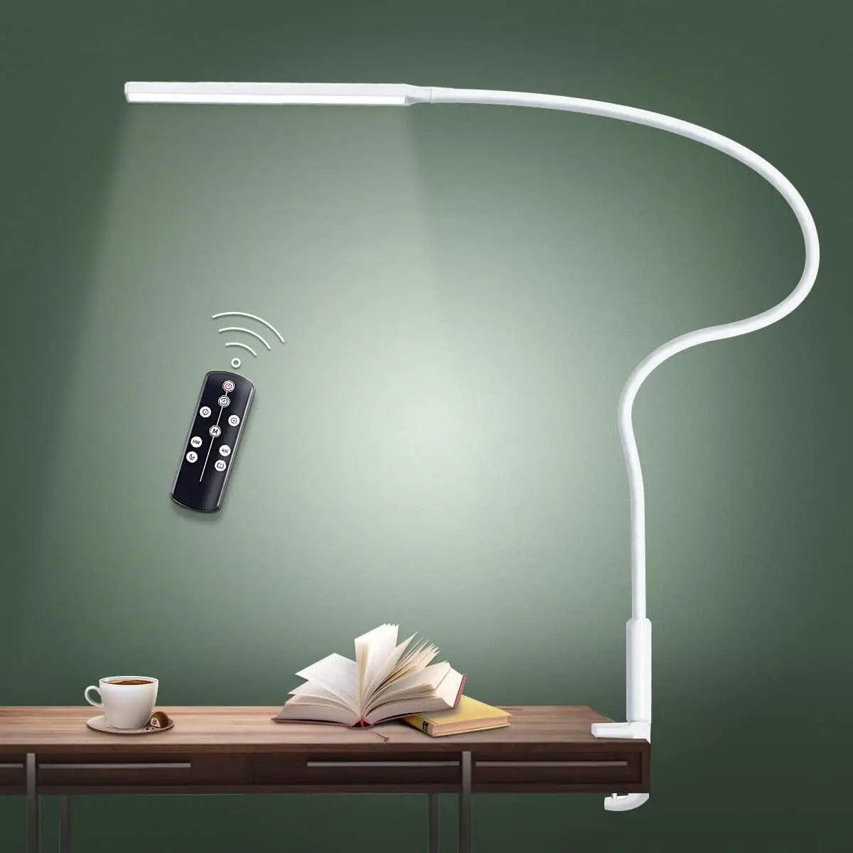 Adjustable LED Desk Lamp With USB Clamp And 3 Temp Modes White with remote NALANI