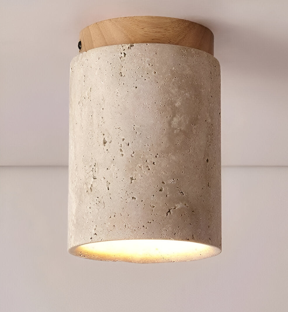 Marble & Wood Flush Mount Spotlight for Elegant Lighting Beige 11 cm x 16 cm (4.3 in x 6.3 in) NaLani